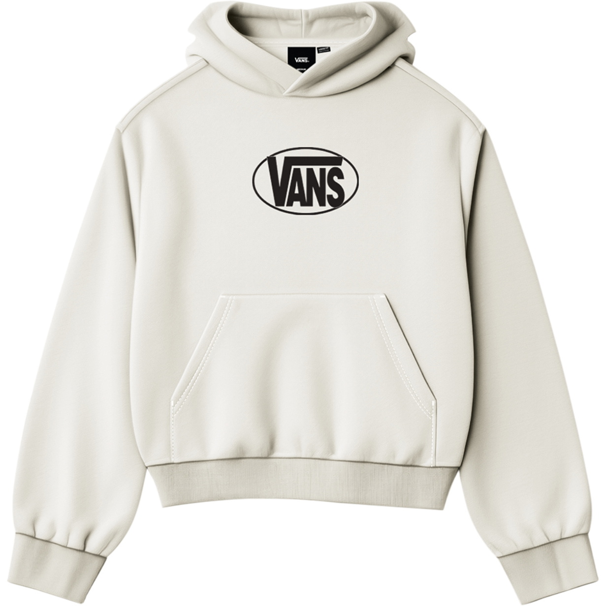 2026 Vans Womens Oval Logo Relaxed Hoodie VN0010EHFS8 - Marshmallow